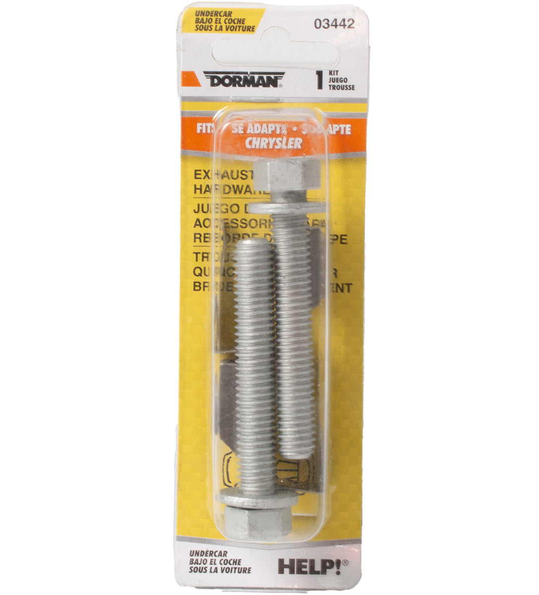 Exhaust Manifold Hardware Kit – 4-Pack With Bolts & U-Nuts For Dodge Ram, Jeep, Chrysler (3/8"-16)