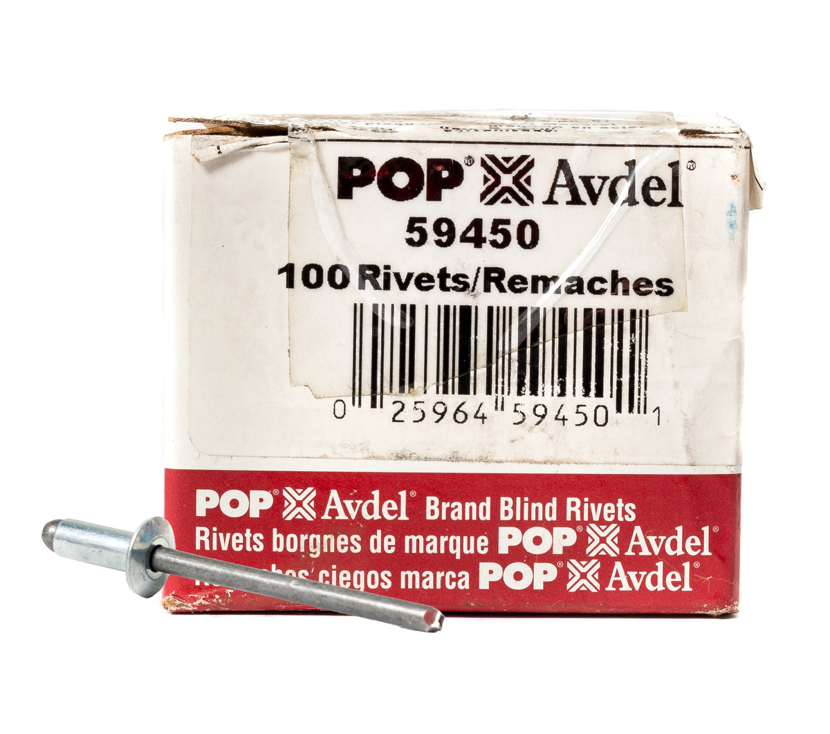 POP Avdel 100 Pack Plated Steel Rivet 5/32" Diameter 3/16"1/4" Grip R