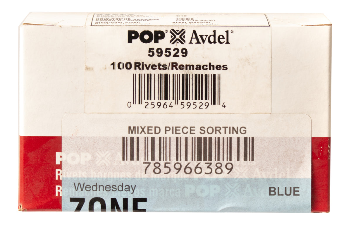 POP Avdel 59529 Blind Aluminum Rivet 3/16" Diameter 1/2"5/8" Grip Ran