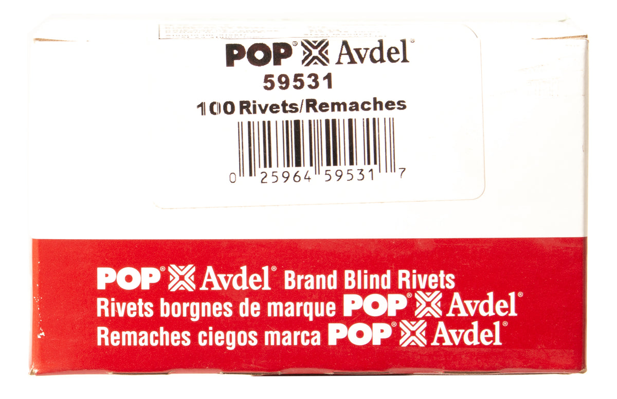POP Avdel 59531 Blind Aluminum Rivet 3/16" Diameter 5/8"3/4" Grip Ran