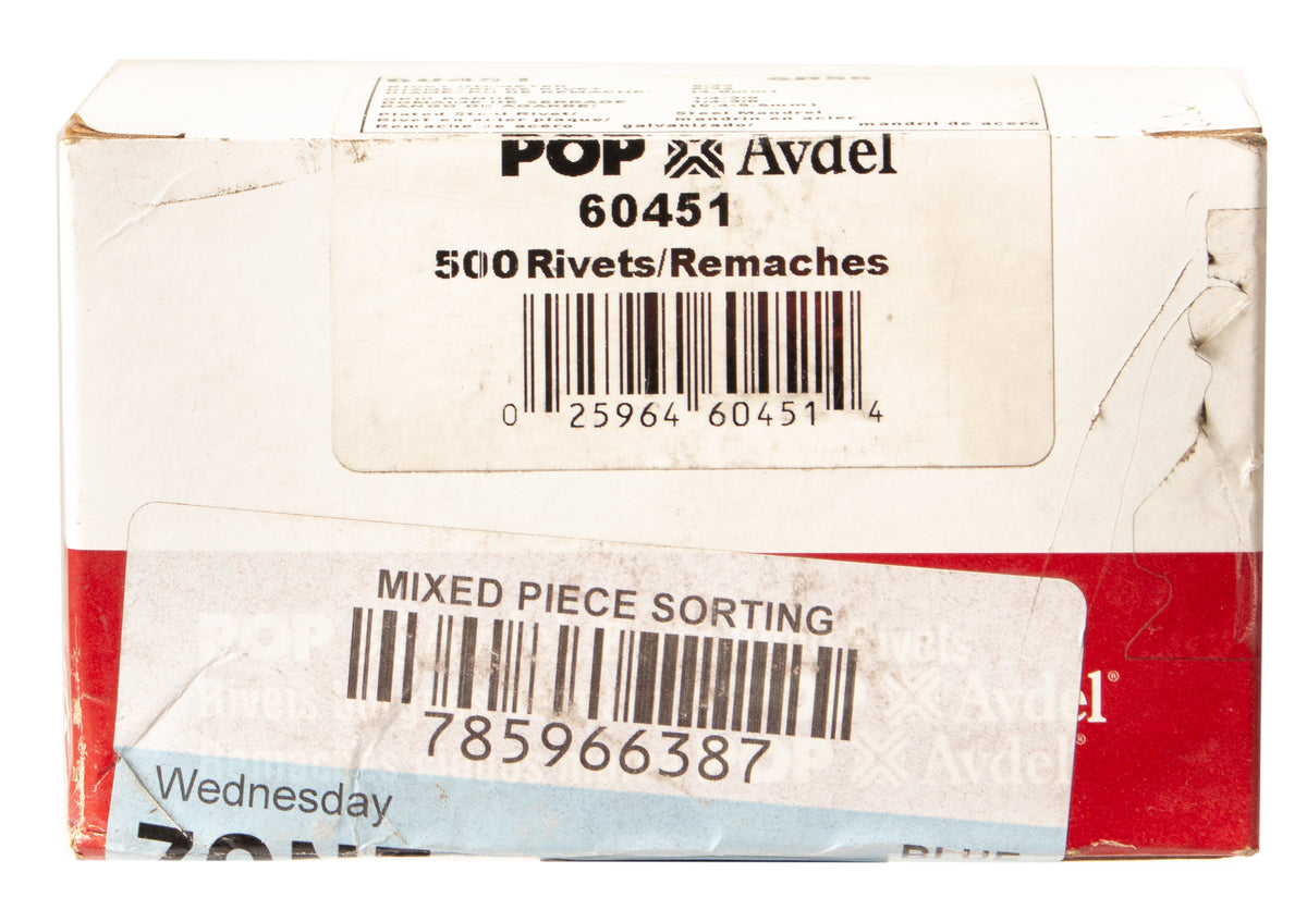 POP Avdel 60451 Blind Aluminum Rivet 5/32" Diameter 1/4"3/8" Grip Ran