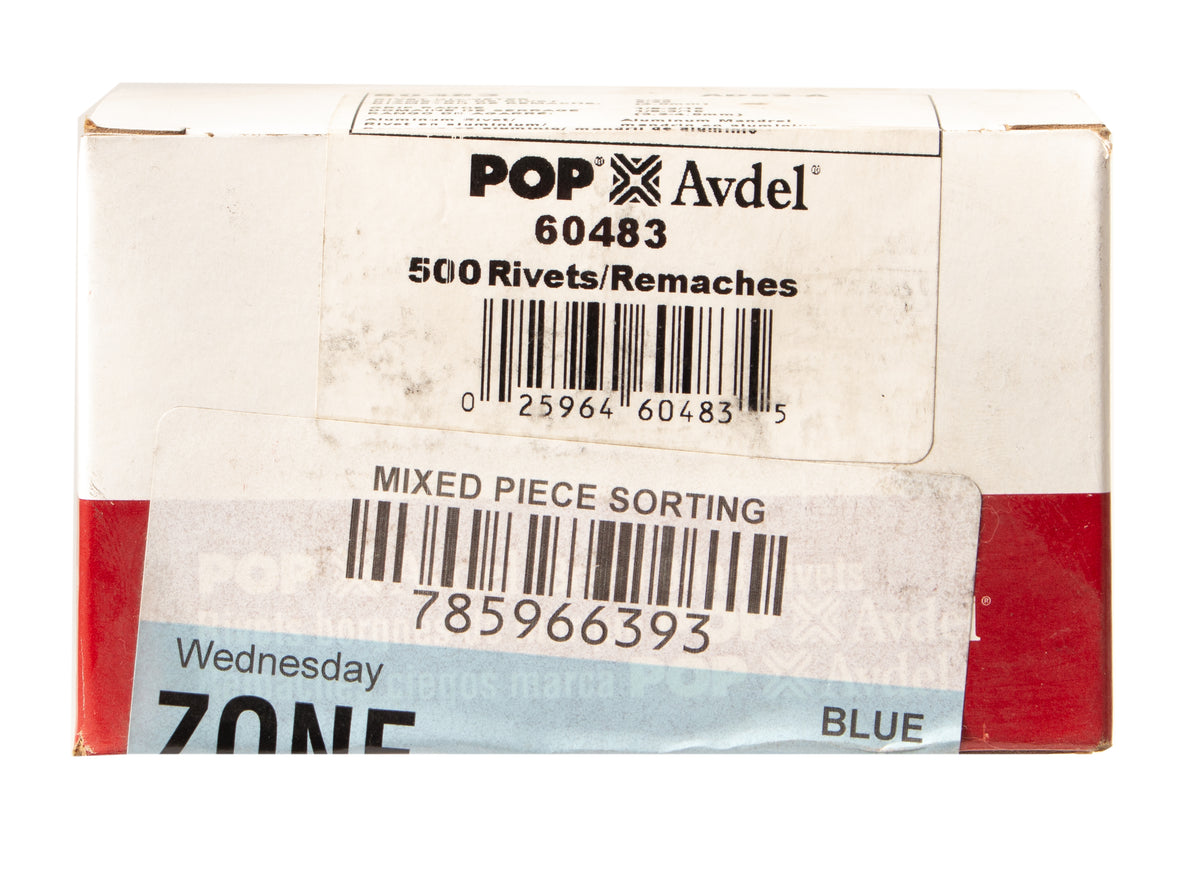 POP Avdel 60483 Blind Aluminum Rivet 5/32" Diameter 1/8"3/16" Grip Ra
