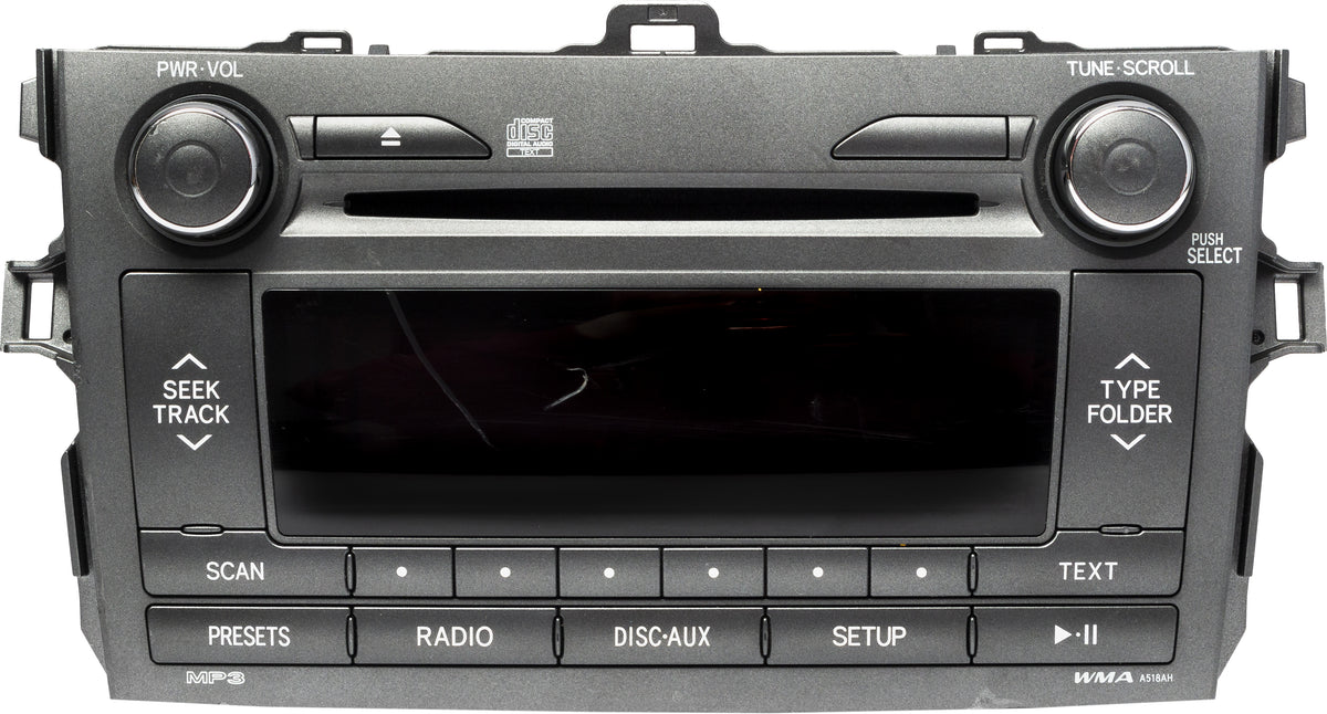 2011-2012 Toyota Corolla AM FM Radio Single CD Face Code A518AH