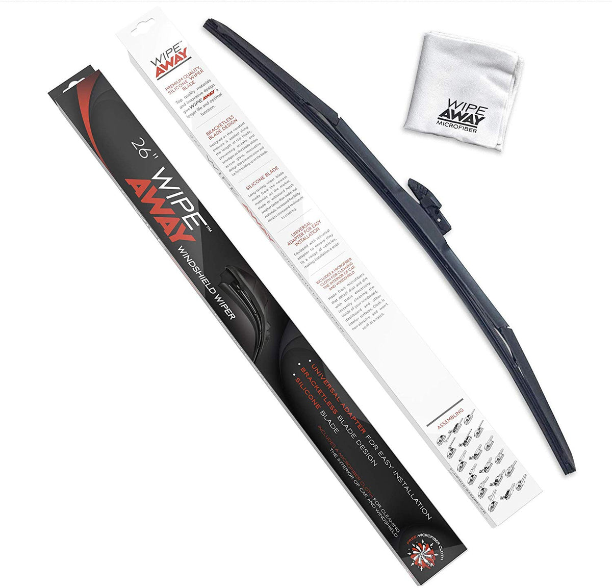 Wipe Away Silicone Windshield Wiper Blades 26 Inch 1 Piece AD519C26