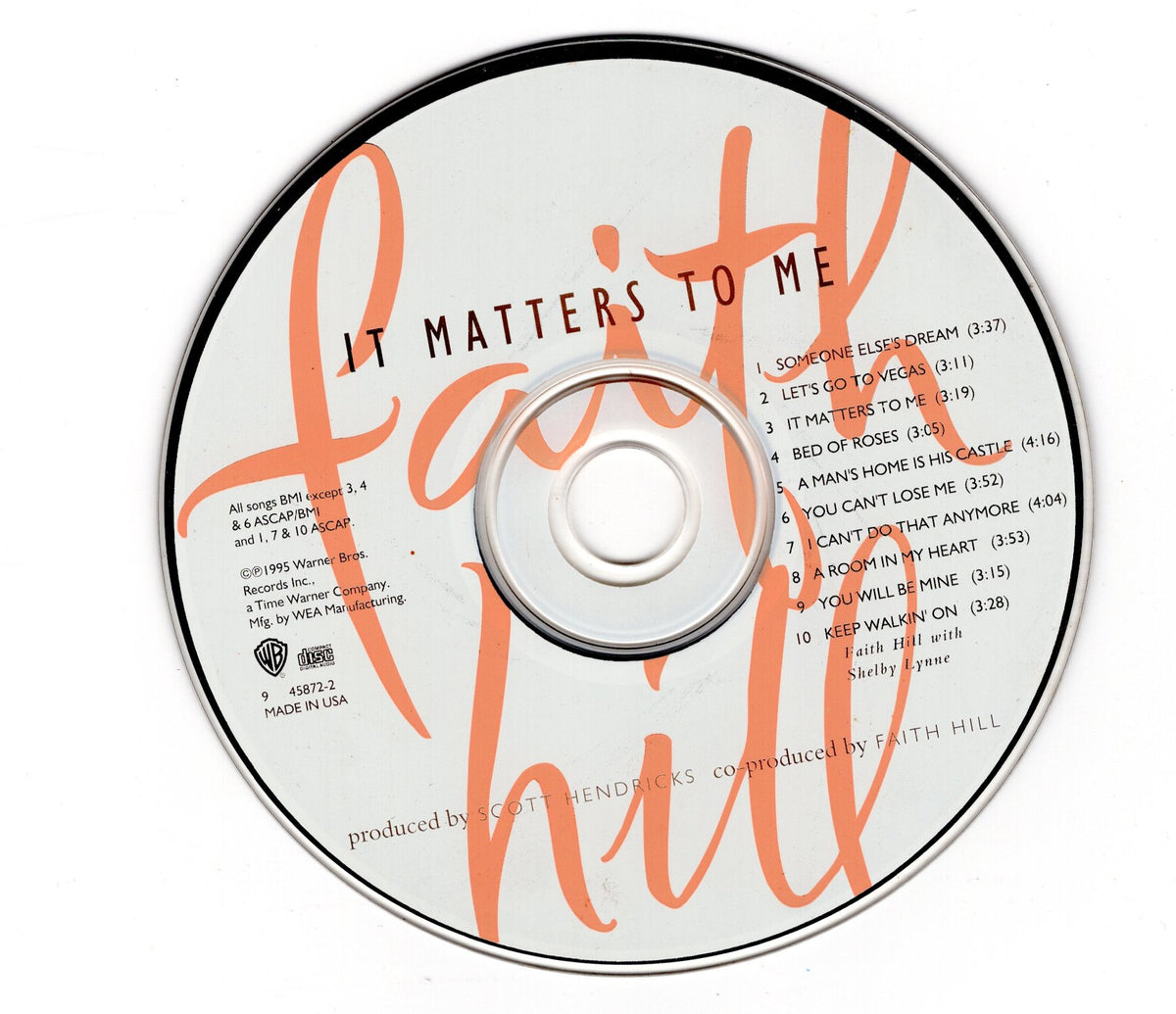 Faith Hill It Matters to Me CD Professionally Cleaned – 1factoryradio
