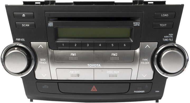2008-2010 Toyota Highlander AMFM SAT Radio 6-Disc CD Player 86120 2008-2010 Toyota Highlander AMFM SAT Radio 6-Disc CD Player 86120