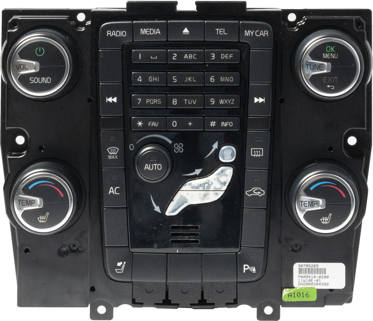 31455683 2011-2013 Volvo 60 Series Center Dash Temperature Climate Control Pane ...