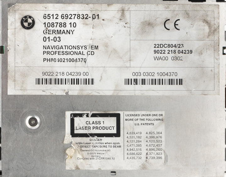 2003-2004 BMW Z4 AM FM Radio CD Player Navigation Capable Part ID