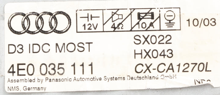 2005-09 Audi A6 Remote Glove Box 6 Disc CD Player Changer Part