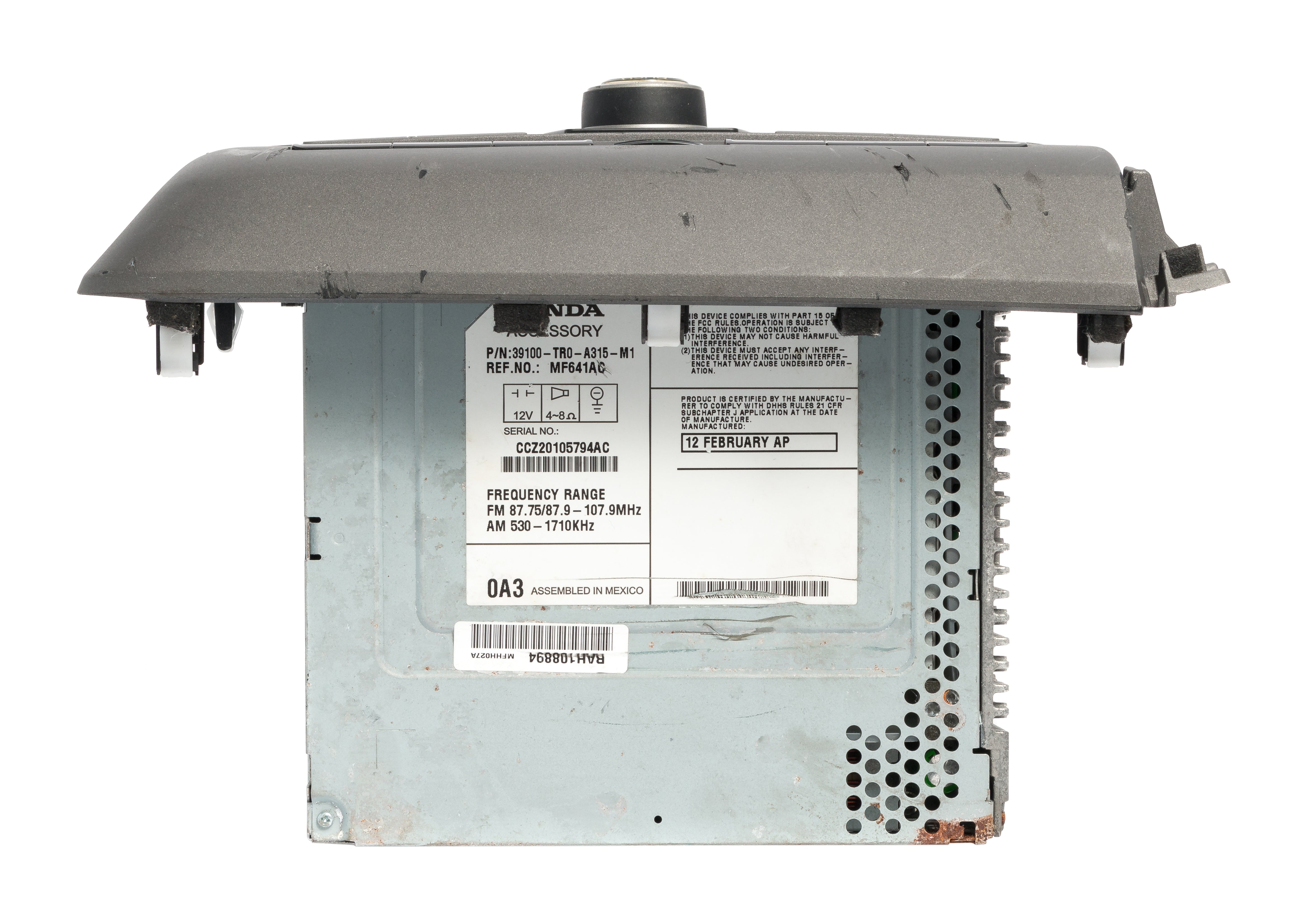 2012 Honda Civic AM FM CD Radio w XM & BT Code Included 2BC6 39100-TR0 ...