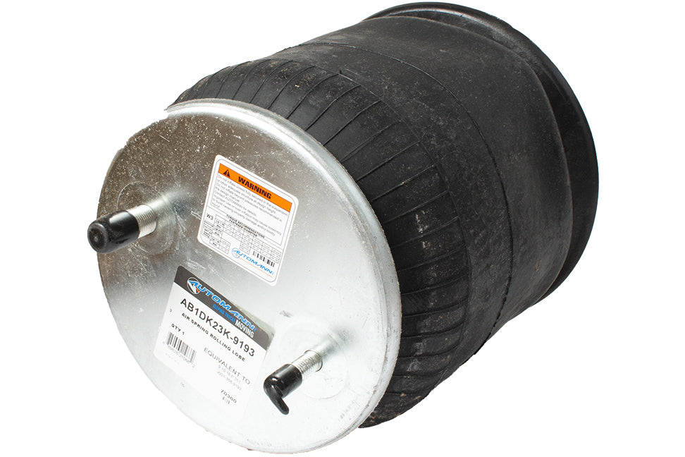 Dayton Parts 452-9366L Air Spring, Rolling Lobe, Composite Piston, 9.84" Static Height, 9" Top Plate Diameter, 9.72" Piston Diameter, Two