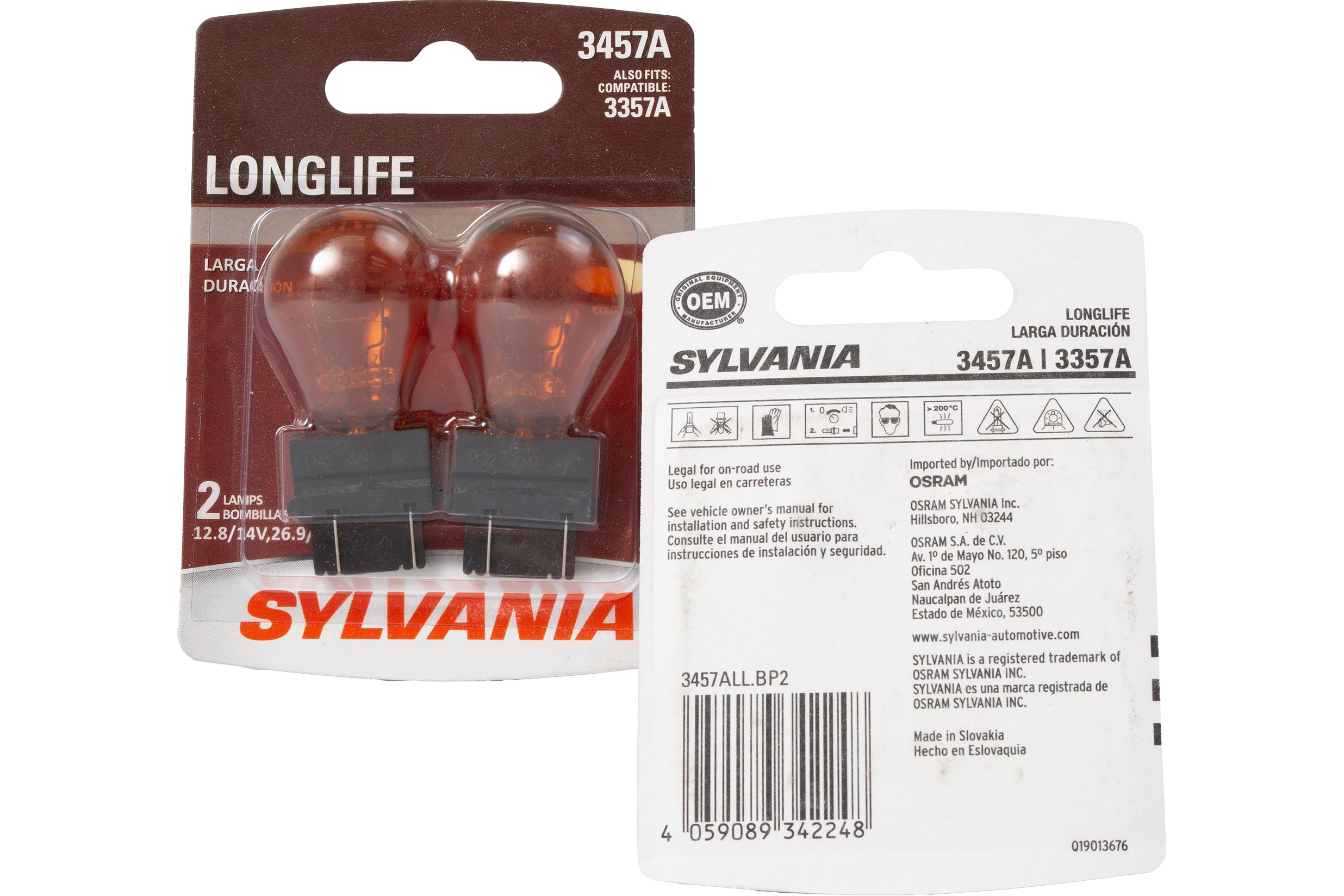 Sylvania Replacement Amber Long Life Mini Bulb Set 2 Pack Part Number ...