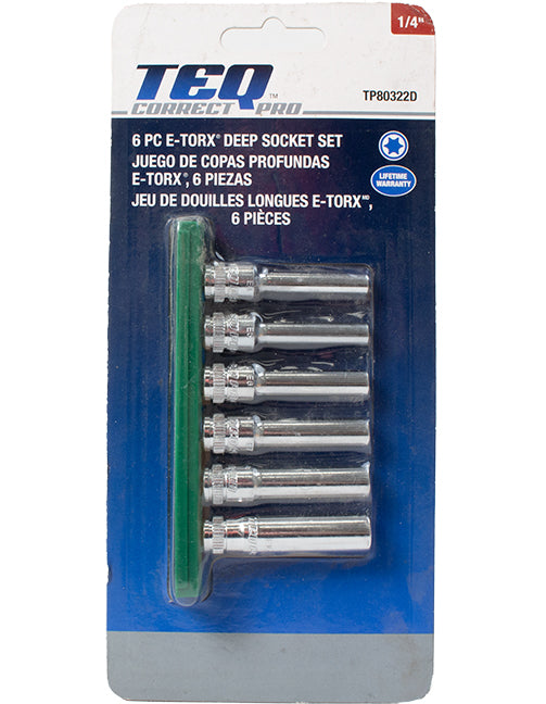 TEQ Correct Pro 1/4-In Drive Deep External E-TORX Socket Set 6-Pc Mode ...