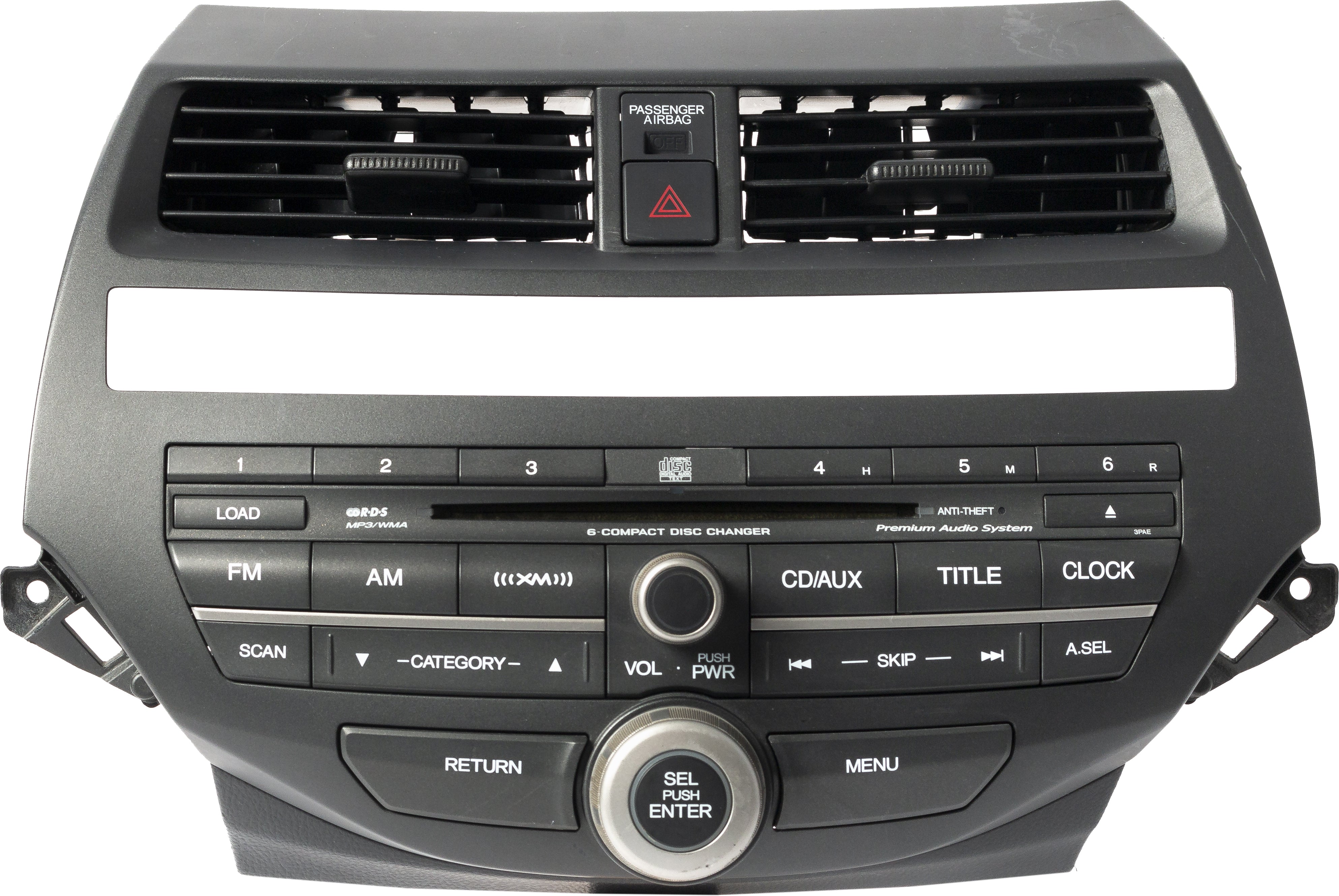 2010 Honda Accord AM FM Radio 6 Disc Satellite OPT 3PAE Model 39100-T0 ...