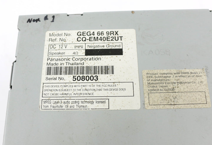 2011-2013 OEM Mazda 6 Receiver AM FM w 6 Disc CD Changer GEG4669RX