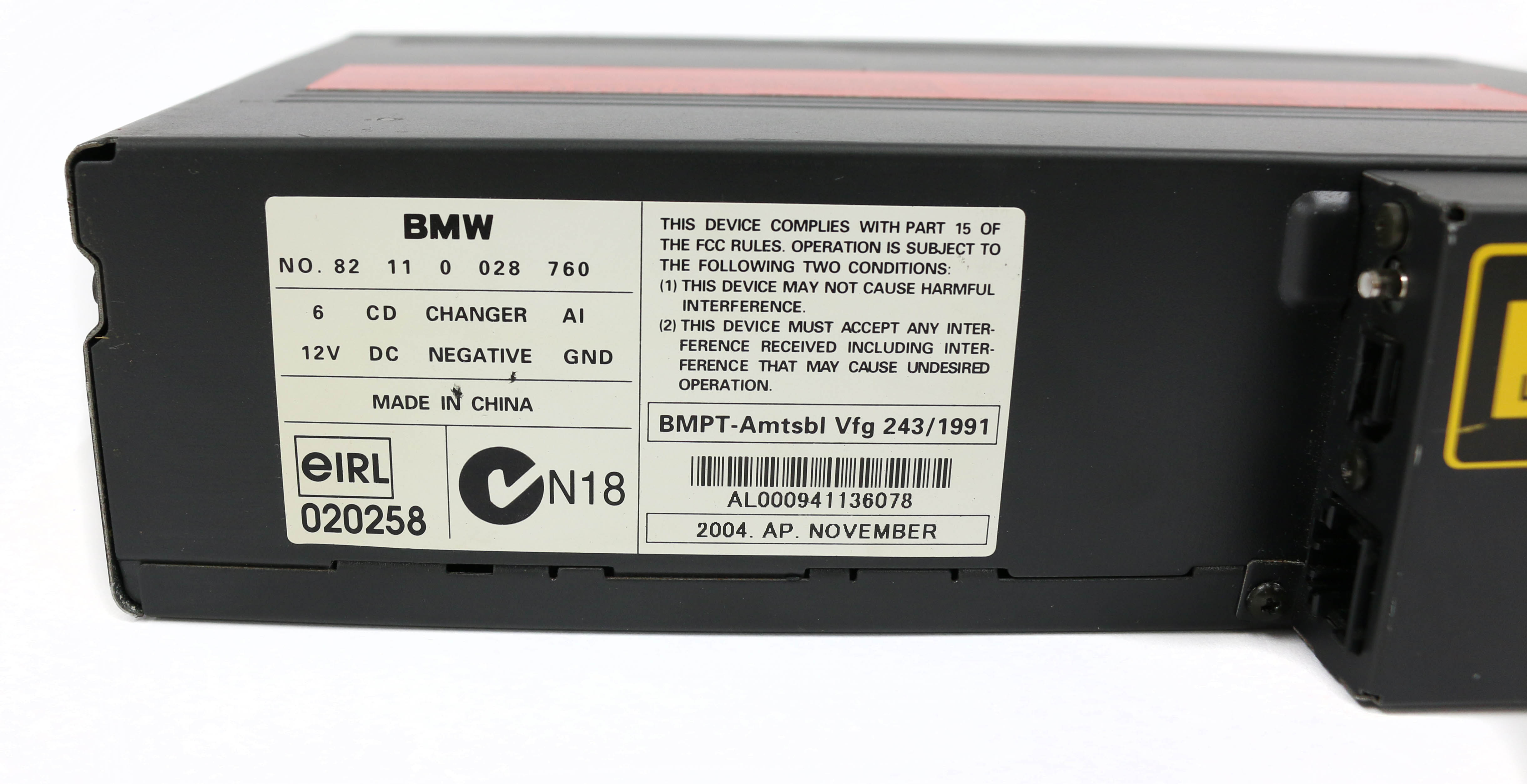 2000-2006 BMW 325i Factory OEM Remote 6 Disc CD Changer