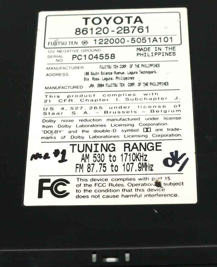 2003-05 Toyota RAV4 Celica Highlander AM FM Radio Cassette CD