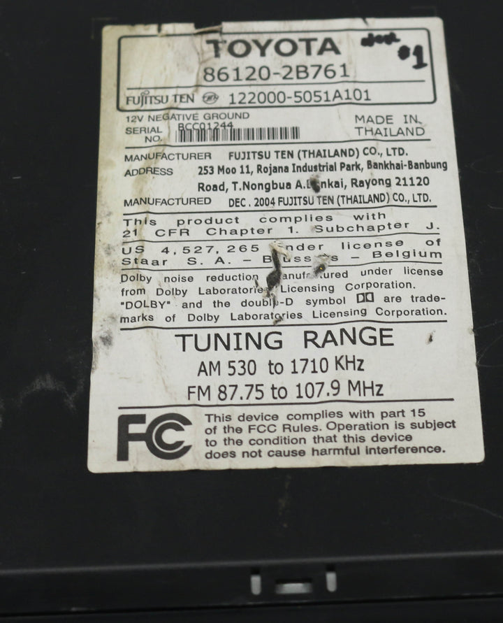 2003-2005 Toyota Celica Highlander RAV4 AMFM Radio Cassette CD