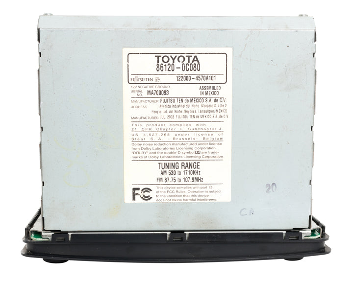 2003-2004 Toyota Tundra OEM AM FM CD Cassette Radio 86120-0C080