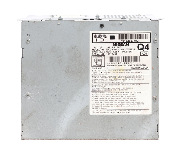 2014-2016 Infiniti QX60 AM FM Radio Single Disc CD MP3