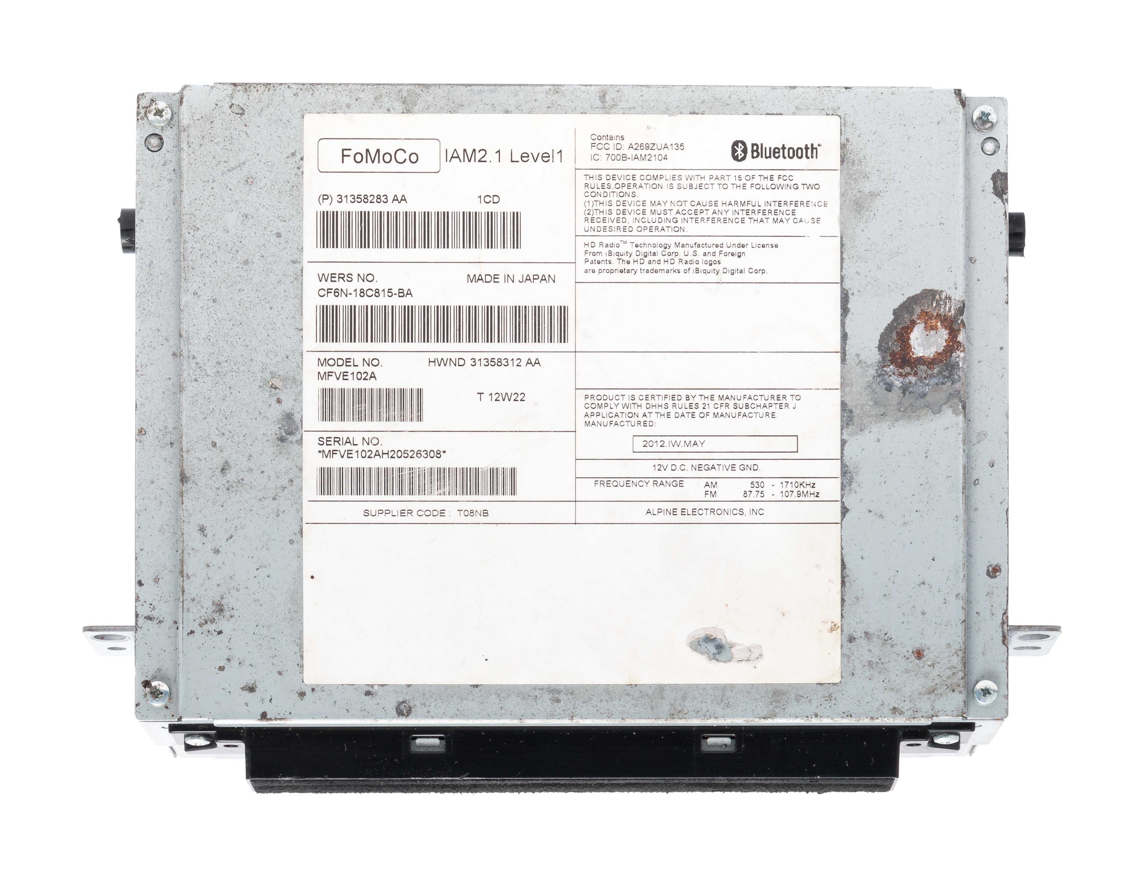 36050651 2014-2016 Volvo XC70 AM FM Radio Bluetooth Single Disc CD MP3 Player 3 ...