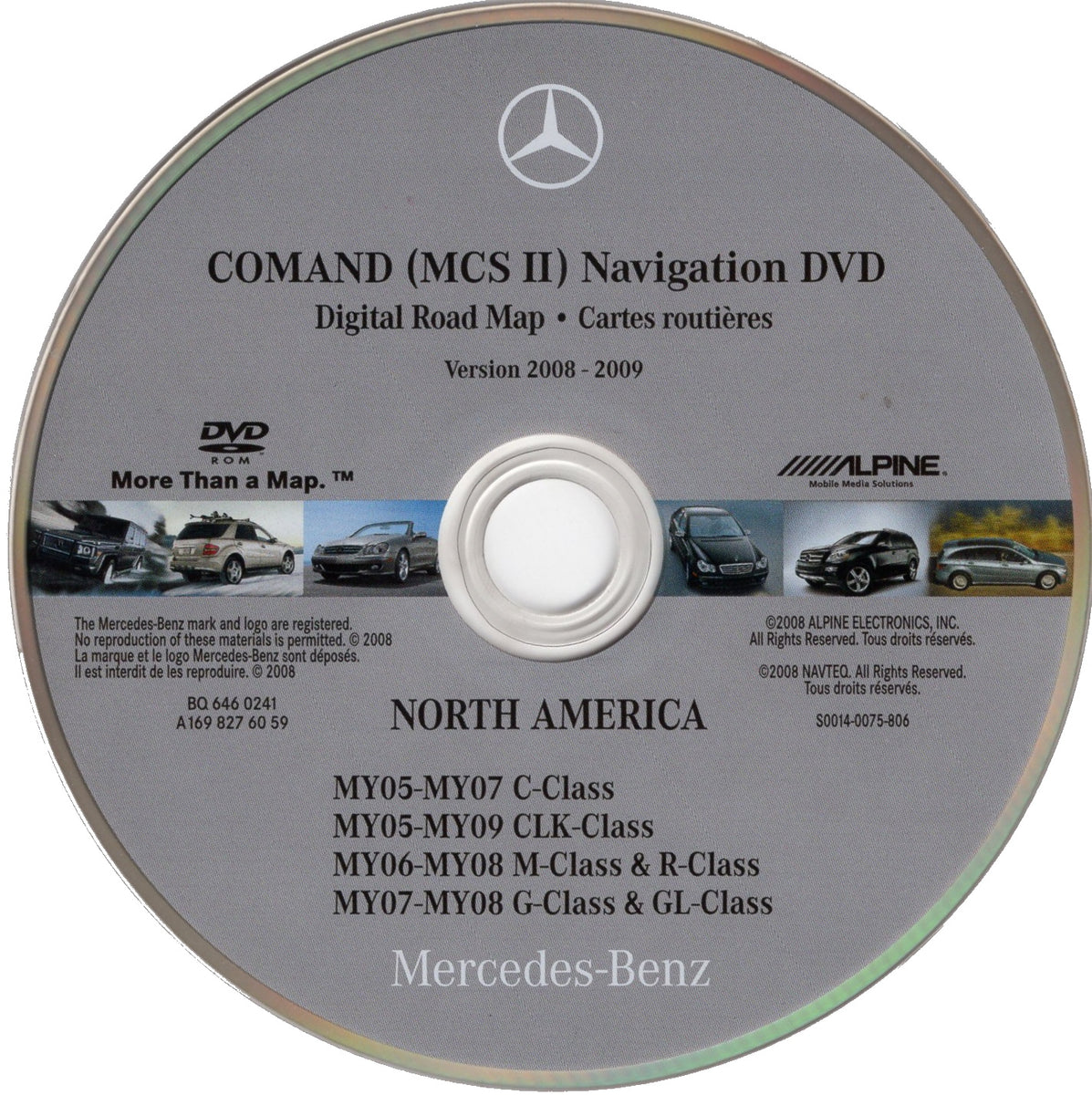 2005-2008 Mercedes-Benz Navigation DVD Map of North America - A1698276 ...
