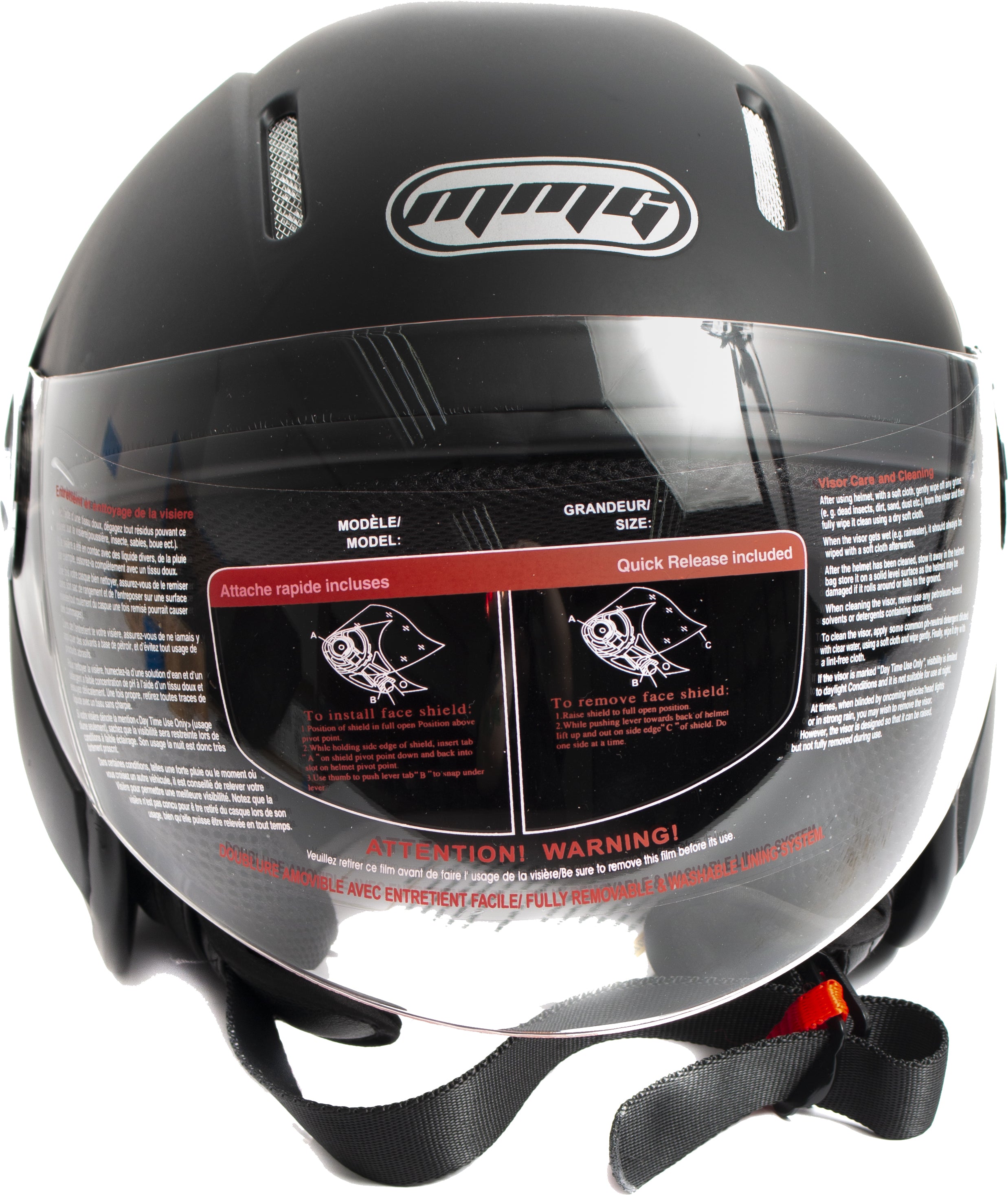 extra large motorcycle helmet Yema Open face Motorcycle Helmet Matte Black Size Extra Large Part YEMA-627MBM