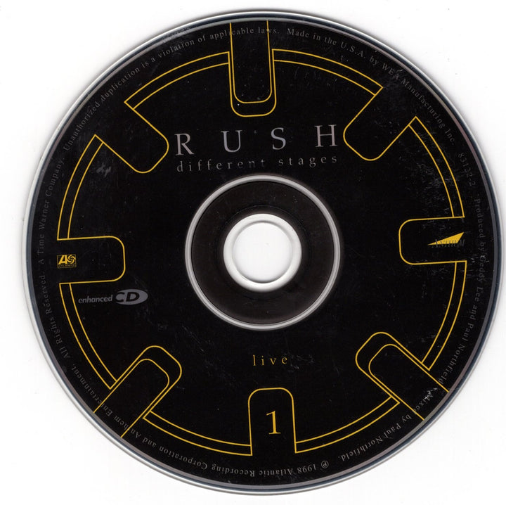 Rush Different Stages LIVE Music Album Disc 1 ONLY CD