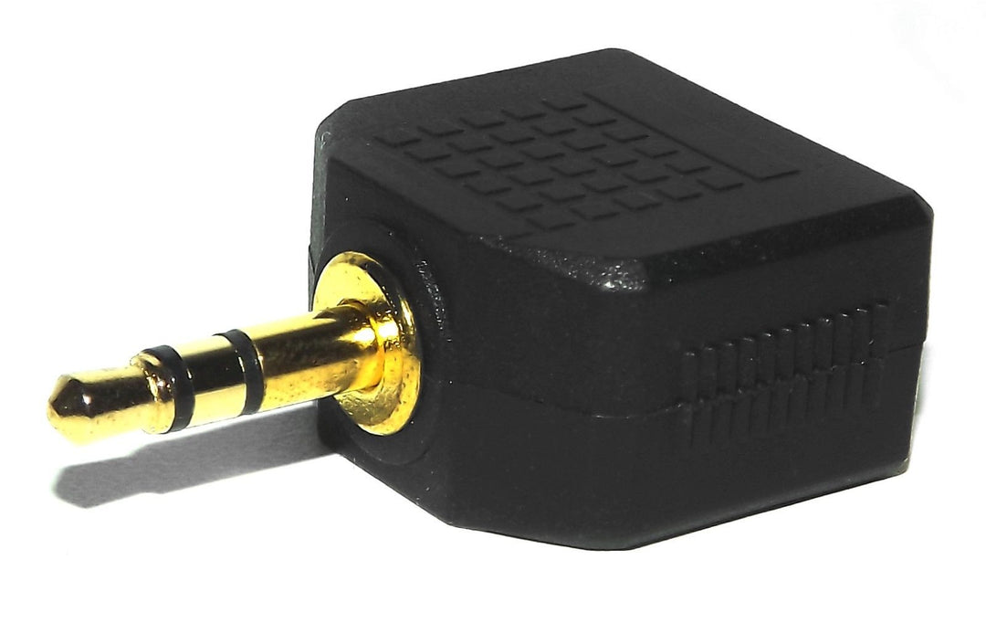 High Quality Mini 3.5mm Stereo Headphone Splitter - Gold Male to Dual ...