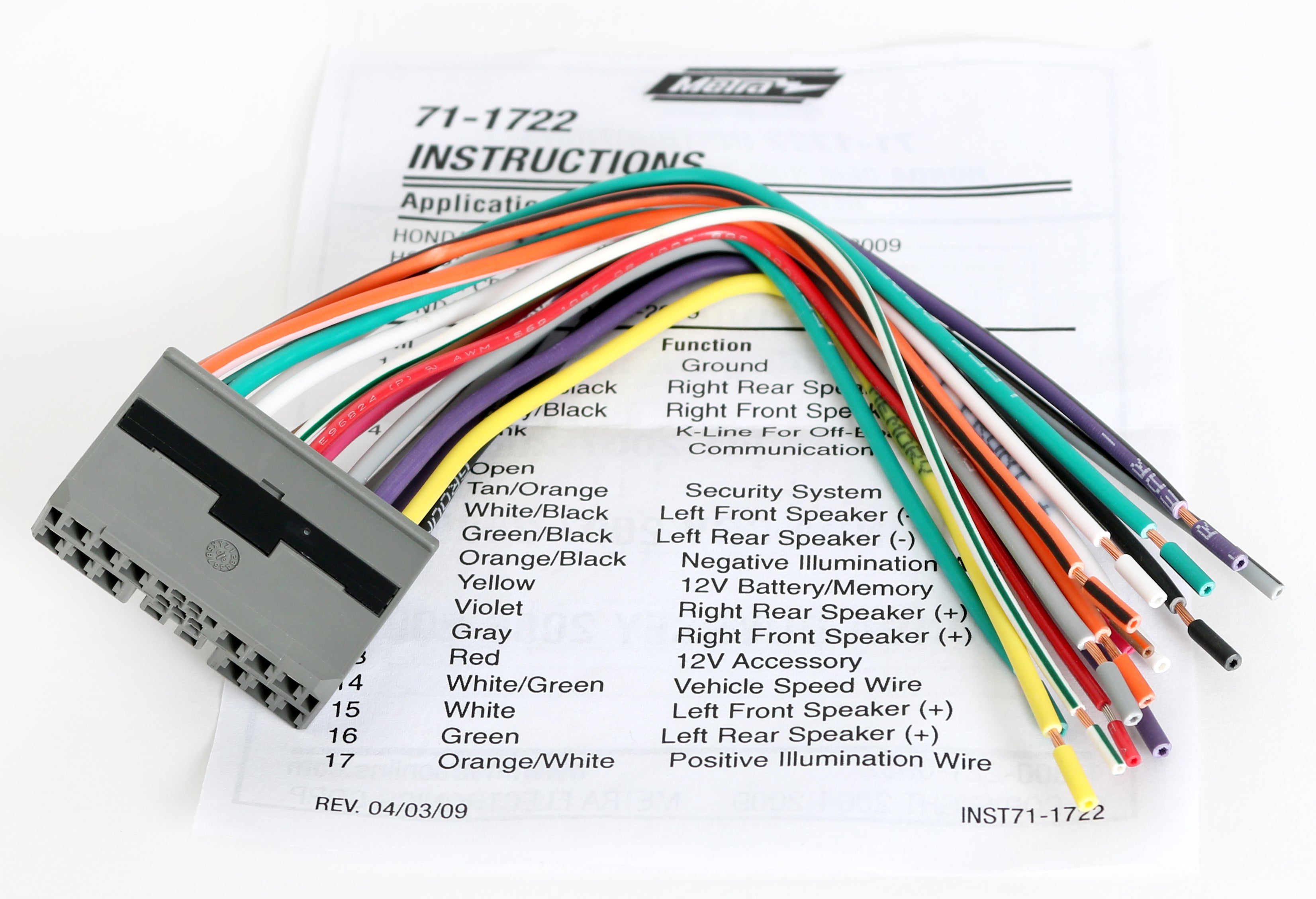Metra 70-1722 Receiver Wiring Harness Connect a new car stereo in Metra 70-1722 Receiver Wiring Harness Connect a new car stereo in